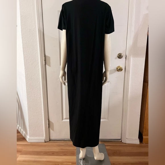 Vintage Casey Coleman Woman's Black Cat Embroider Boho Maxi Dress Sz Lr - Picture 9 of 9